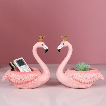 Nagy Méretű Flamingo Szobor Szobor Skandináv Lakberendezés Gyanta Pár Szerető Figurák Dísz Nappali Dekoráció Esküvői Ajándék