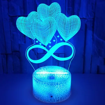 Nighdn 3D Lámpa Illúzió Éjszakai Fény Valentin Napi Ajándékok Szerető Javaslat Romantikus Hangulatot Fény DecorWedding Évforduló