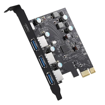 PCI-E, hogy USB3.0+C Típusú Bővítő Kártya (PCIe Kártya)3 Kikötők a superspeed USB 3.0 PCI bővítőkártya Windows MAC OX