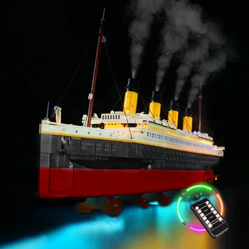 RC ÚJ Led Kompatibilis a LEGO 10294 Titanic Fény Szett Füst Szimulációs Modul Csak a Fény Nem Blokkok