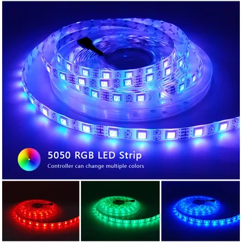 RGB 300 LED szalag lámpa 5m 60LEDs/m 5050 SMD 2835 Fehér Meleg Fehér Piros Kék LED szalag Vízálló 12V rugalmas Szalag, kötél csík
