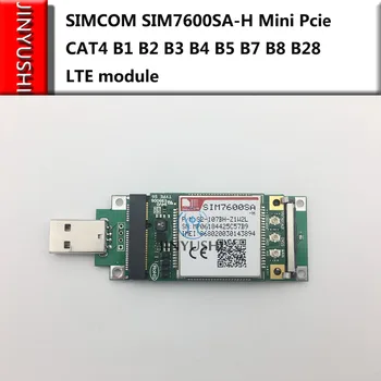 SIMCOM SIM7600SA-H SIM7600 Mini Pcie+USB adapter SIM-kártya foglalat Típus CAT4 B1 B2 B3 B4 B5 B7 B8 B28 LTE modul