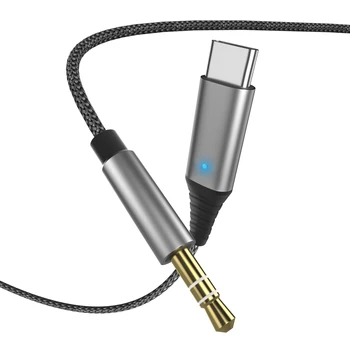 USB-C-3,5 mm-es Audio Jack Aux Kábel,C Típusú Adapter 3,5 mm-es Sztereó Fejhallgató Kábel Autó Kompatibilis a Google Moto Galaxy (1m)