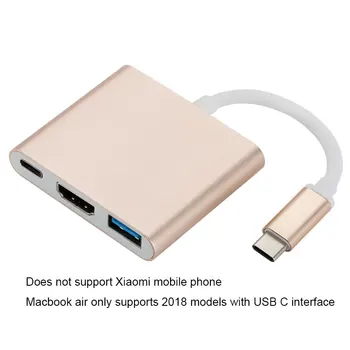 USB-C-HDMI 3 in 1 Kábel Átalakító Samsung Huawei iPad Mac-NS Usb 3.1 C Típusú HDMI-4K Adapter Kábel