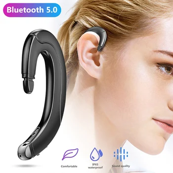 Vezeték nélküli Fülhallgató Fülbe Hook-Bluetooth-5.0-S HiFi Sztereó Fülhallgató Fülhallgató Egyetlen Kihangosító Mikrofonnal Üzleti Fejhallgató