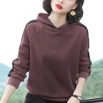 Vintage Ruhák, Pulcsik 2021 Őszi Téli Női Pulóver koreai Divat Kapucnis Pulcsit Túlméretezett Kapucnis Női Kabát