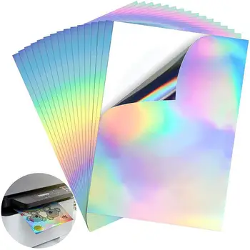 Vízálló Matrica Vinyl, Papír, Holografikus A4-Es Tintasugaras Nyomtató, Fénymásoló Kézműves Papír Fehér Öntapadó Matrica