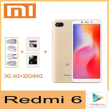 Xiaomi Redmi 6 mobiltelefon, Okostelefon Googleplay Android Mobilt, 4 GB 64 gb-os Arc Feloldása MT6762 Helio P22