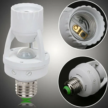 Új E27 LED Lámpa Izzó Jogosultja Lámpa Foglalat Kapcsoló Infra PIR Mozgásérzékelő 110-240V Infravörös Érzékelő Izzó Kapcsoló