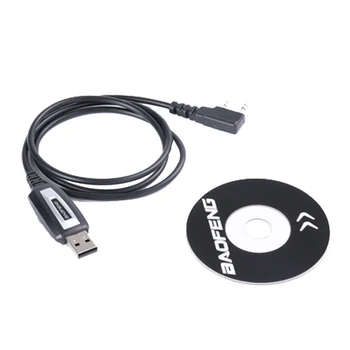Új, Eredeti USB programozási Kábel CD-t Baofeng BF-UV5R,BF888S,BF-UV82,BF-UVB5,BF-UVB6,BF-UV8D walkie talkie, stb plug K