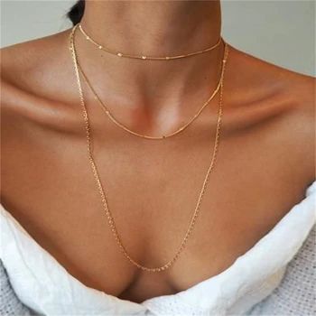 Új nyaklánc kreatív egyszerű többrétegű három rétegű nyaklánc női