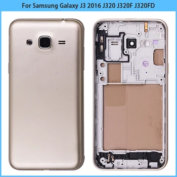 Új Samsung Galaxy J3 2016 J320 J320F J320FD Akkumulátor Fedél Hátsó Ajtó J320 Középső Keret Teljes Ház Esetben Cserélje ki