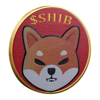 Új Típusú Dogecoin Gyilkos Shiba Inu Érme (SHIB) CRYPTO Fém Aranyozott Fizikai Shib Piros Érme Doge Gyilkos Emlék Érmék