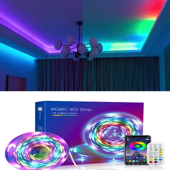 ÚJ WIFI LED Szalag Világítás Színű, Rugalmas, Változó Szalag Bluetooth RGB LED Lámpa hangvezérlés SMD 5050 Otthoni Dekorációs Világítás