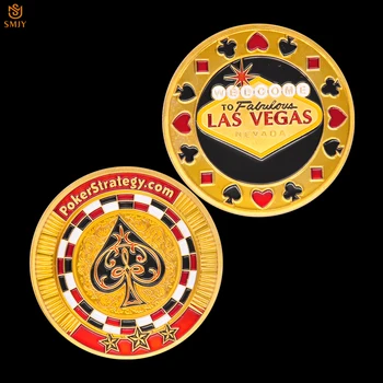 Üdvözöljük A Nevadai Las Vegas-i Kaszinó Pokerstrategy Arany Póker Kártya Őr Chip Token MINKET Érme Gyűjtemény, Valamint Party Ajándékok