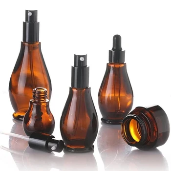Üres A Kis Üveget Amber Üveg Utazási Újratölthető Hordozható Újratölthető Sampon, Parfüm Folyékony Porlasztó Üres Cseppentő Üveg Szivattyú